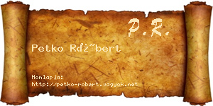 Petko Róbert névjegykártya